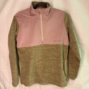 Simply Southern quarter zip pull over women’s small pink/tan corduroy pockets